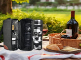 Insulated Wine Tote Bag With Stainless Wine Glasses. For Boating Travel. Wine Cooler Bag For Beach. V1192-AZ-W-0208