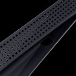 900mm Bathroom Shower Black Grate Drain w/Centre outlet Floor Waste Square Pattern V63-832921