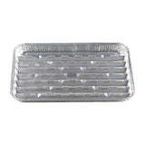 10 Pcs Disposable Aluminum Grill Pans,13.4x9in Heavy Duty Foil Broiler Pans with Ribbed V1369-AZ3-W-14731