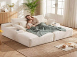 Artiss Double Chaise Lounge Sofa 2-Seater Modular Sofa Lounge Chair Couch Beige SB-COMP-CHA-DOU-BG-AB