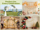 Wedding Arch Backdrop Stand Set of 3 Gold Metal Wedding Arched Frame, Easy to Assemble, Stable WESD-ARCH-3PC-GD