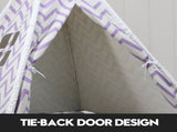 Giant Cotton Canvas Kids Teepee Wigwam Children Pretend Play Tent Indoor Outdoor Party - purple V610-TEE-537-PUR