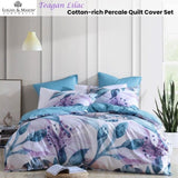 Logan and Mason Teagan Lilac Cotton-rich Percale Print Quilt Cover Set Queen V442-LED-QUILTCS-TEAGAN-LILAC-QS