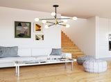 Modern Sputnik 8 Lights Height Adjustable Ceiling Light Fixture Mid-Century Modern Gold V1171-CX-BOM000425