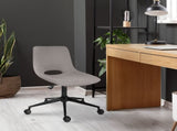 2 Set Office Desk Chair - Loop Yarn Fabric Home Swivel Chair Cut-Out Seat HALO GREY V274-FT-VOC-002BK-LGY2