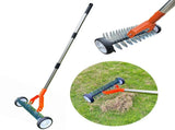 2-in-1 Adjustable Lawn Dethatcher Rake, Ergonomic High-Carbon Steel Garden Rake with Dual-Sided V1188-MS-909-016