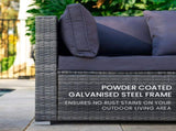 LONDON RATTAN 5 Seater Modular Outdoor Lounge Setting with Coffee Table, Grey V219-OTDOLSLR5SGY1
