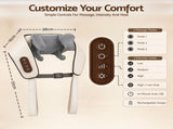 Livemor Neck Massager with Heat Pillow Shiatsu Shoulder Back Massager Pain Relief Tissue Kneading NECK-MASSAGE-02-GYBG