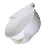 Strainer Bowl 2 Layer Fruit Colander Basket Plastic with Phone Bracket for Kitchen Food White V1294-YM0703-3118230064313