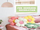 4 Pcs Flower Floor Pillows Cute Plush Flower Throw Pillows Daisy Floor Seat Cushion Chair Pads for V1258-DP02-WO-46