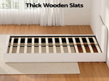 Giselle 21cm Bonnell Pillow Top Mattress Artiss Double Boucle Bed Frame Set MABF-0754-DARA-D