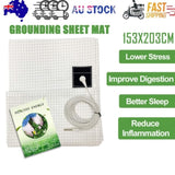 Bed Earthing Sheet Grounding Sheet Mat Large Bed Sheet Flat Sheet W/AU Plug 153x203cm V201-W12918152