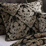 Davinci Vercelli Noir Bold Italianesque Motifs Adorn Robed Finish Quilt Cover Set King V442-LED-QUILTCS-VERCELLINOIR-BLACK-KI