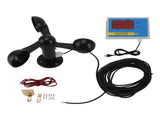 Tower Crane Anemometer Wind Speed Alarm USB 3 Fan Blades Accurate Aluminium Alloy Power Failure V1294-YM0706-3111230216211