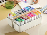 Portable Storage Box with Handle, Adjustable Compartments for Office Supplies, Craft Supplies, V1237-ZY-917-117