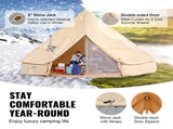 Canvas Bell Tent 3m/9.8ft 4-Season Canvas Tent for Camping with Stove Jack V952-FBZXZP3MMGBZ2X4C2V0