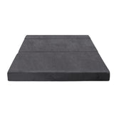 Giselle Bedding Foldable Mattress Folding Foam Bed Mat Double Grey FOAM-MFM-CU01-DOU-VEL-GY