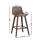 Artiss 4x Bar Stools Vintage Leather Wooden BA-TW-8701-BZX4