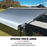 Shade Shield 16ft x 8ft Caravan Retractable Awning, Powder Coated 6063 Aluminium and Vinyl, for V219-VAWMANSS16KA