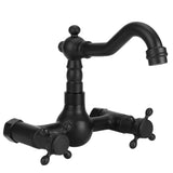 Copper Wall Mounted Bathroom Faucet Dual Handles Bathtub Hot Cold Water Mixer TapB Type Gourd Shaped V1294-YM0901-3112200107012