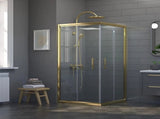 Adjustable 1200x900mm Double Sliding Door Glass Shower Screen in Gold V63-845221