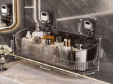 Clear Bathroom Shower Caddy, Wall Mount Storage Shelf with Suction Cups,Bathroom Storage Shelf V1366-AZ2-W-11582