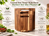 3Pcs Wooden Cutting Board Set with Storage Stand, Chopping Boards for Kitchen Food Preparation V1181-KD005