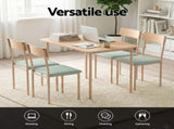 Artiss Dining Table and Chairs Set of 5 Compact Kitchen Furniture Natural Light Green DSET-U-5279-GN