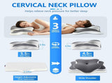 Ergonomic Cervical Neck Support Pillow, Memory Foam Contour Bed Pillow for Side Sleepers and Neck V1189-LC-AMZ-00274