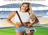 Clear Purse for Women - Stadium Approved Clear Bag for Events with Zipper, Crossbody Bag for V1258-DP02-F-341