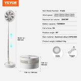 8 Inch Foldable Oscillating Standing Fan with Remote Control, 4 Speed Adjustable Portable Desk Quiet V952-CDFS8YCSSSF0UQN12V9