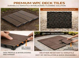 10PCS Interlocking Patio Deck Tiles 30cm x 30cm Outdoor Wood Flooring for Patio Garden Balcony V324-DTWPC-30-WAL-10P