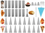 35PCS Cream Horn, Forms Tubes Kits, Stainless Steel Cone Shaped and Tubular Shaped Baking V1369-AZ3-W-08887