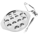 Worgeous Conch Clamp Assembly Plate Escargot Dish Snail Serving Kitchen Baking Tray Silver V1189-LWWAL-20260327-03560