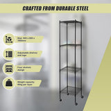 Wire Storage Rack 45x45cm Black Shelving with Wheels V63-841301