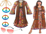 60s costume women, hippie women's dress set, 70s disco halloween outfits, hippie clothing women's V1237-ZY-203-3755