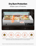 Commercial Food Warmer, 1500W Electric Stainless Steel Steam Food Warmer with Glass Cover, 9-Pan V952-SYSPBWQ913FS5WYYO002V3