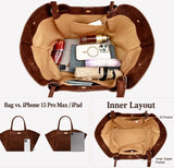 Brown Women's Wings Shape New York Slouchy Tote Bag - Soft Textured PU, Oversized V888-ELOSUNG55014