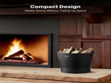 Ash Bucket, 4 PCS with Lid, Shovel, Broom and Gloves, Metal Fireplace Charcoal Bucket and Ash Can, V952-BLHT4JTDGYXTGG4LL001V0
