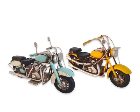 Set 2 Metal Vintage Motorcycle 2 Assorted 18x11cm V637-DCO35245