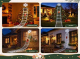 Jingle Jollys Christmas Ladder Lights Santa 3.4m 328LED Hanging Decor Cool White XMAS-MOT-D-LADDER-WH