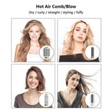 7-in-1 hair curler, automatic hair curler, hot air comb, hair dryer comb, straightening and curling, V1102-108-21036-WHT-7