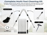 4M Telescopic Gutter Cleaning Tool Kit with Adjustable Pole, Gutter Brush & Gutter Rake V63-959271