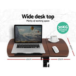 Artiss Laptop Desk Table Fan Cooling Walnut 60CM LA-DESK-LEO-L1-WA