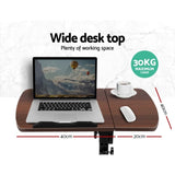 Artiss Laptop Desk Table Fan Cooling Walnut 60CM LA-DESK-LEO-L1-WA