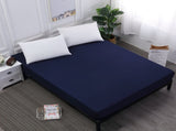 Dark Blue Queen Size Waterproof Fitted Mattress Protector - Soft & Breathable Bed Cover, V888-ELOSUNG27783