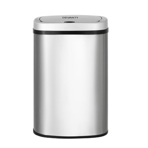 Devanti 50L Sensor Bin Motion Rubbish Automatic Silver SB-D-50-SS