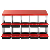 VEVOR 10-Compartment Chicken Nest Box Mental Box with Inclined Nesting Boxes V952-JSCDX3045INCT4Y3WV0