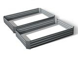 Green Fingers 2x Garden Bed 120x90cm Planter Box Raised Container Galvanised Herb GARDEN-ALUMGR-12-FC2