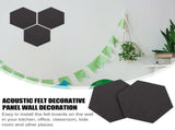 12pcs Black Felt Hexagon Wall Tiles for Letter Board, Mini Bulletin Board Decor for Office, Home, V1192-AZ-W-22254